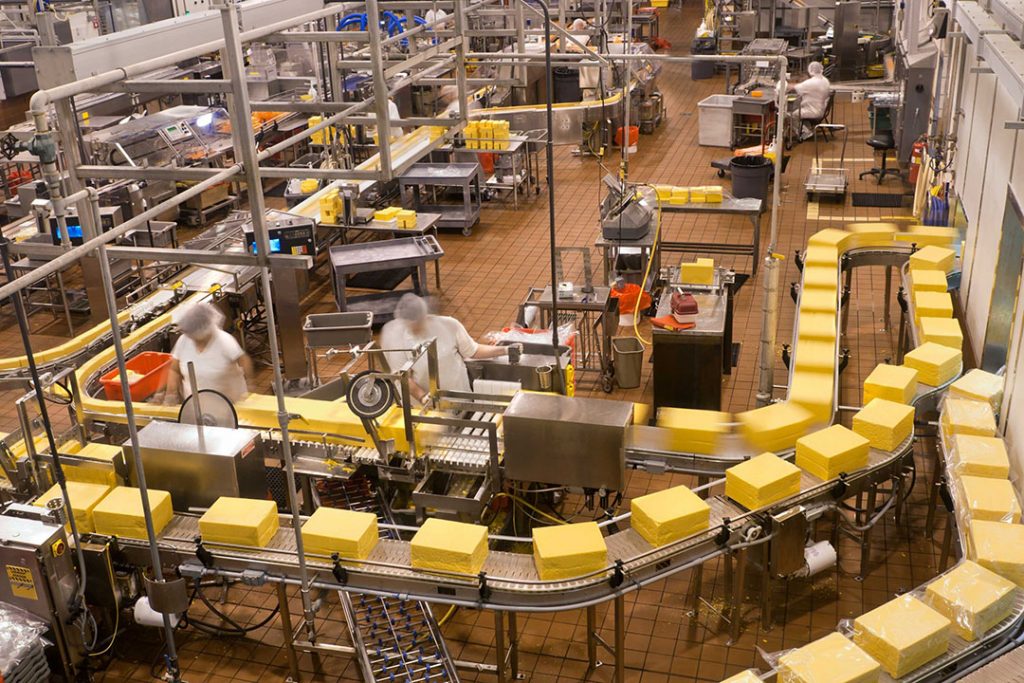 Industrially produced cheeses