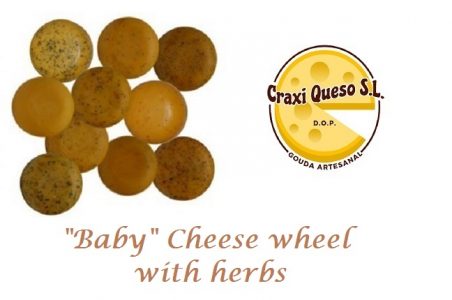 Baby gouda cheese with herbs such as fenugreek, cumin, stinging nettle, honey clover, garden herbs, etc.