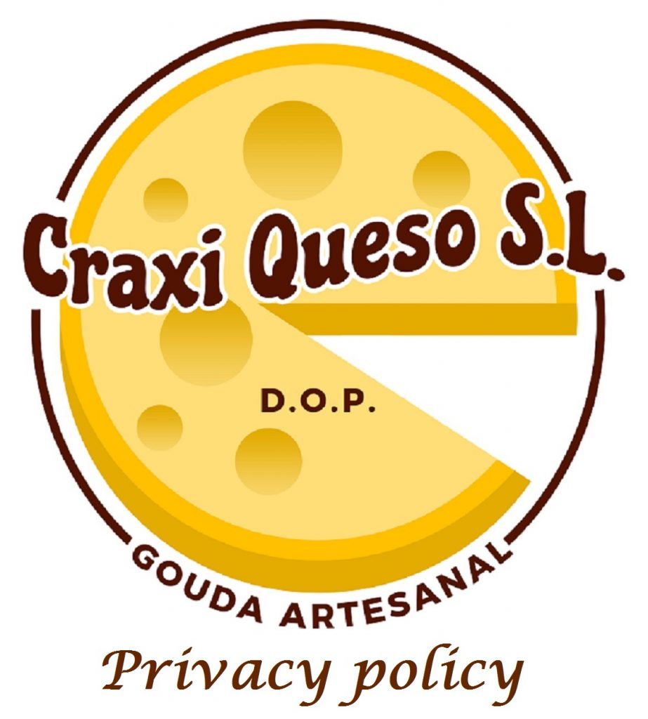 Política de privacidad Craxi queso gouda artesanal, Málaga, España