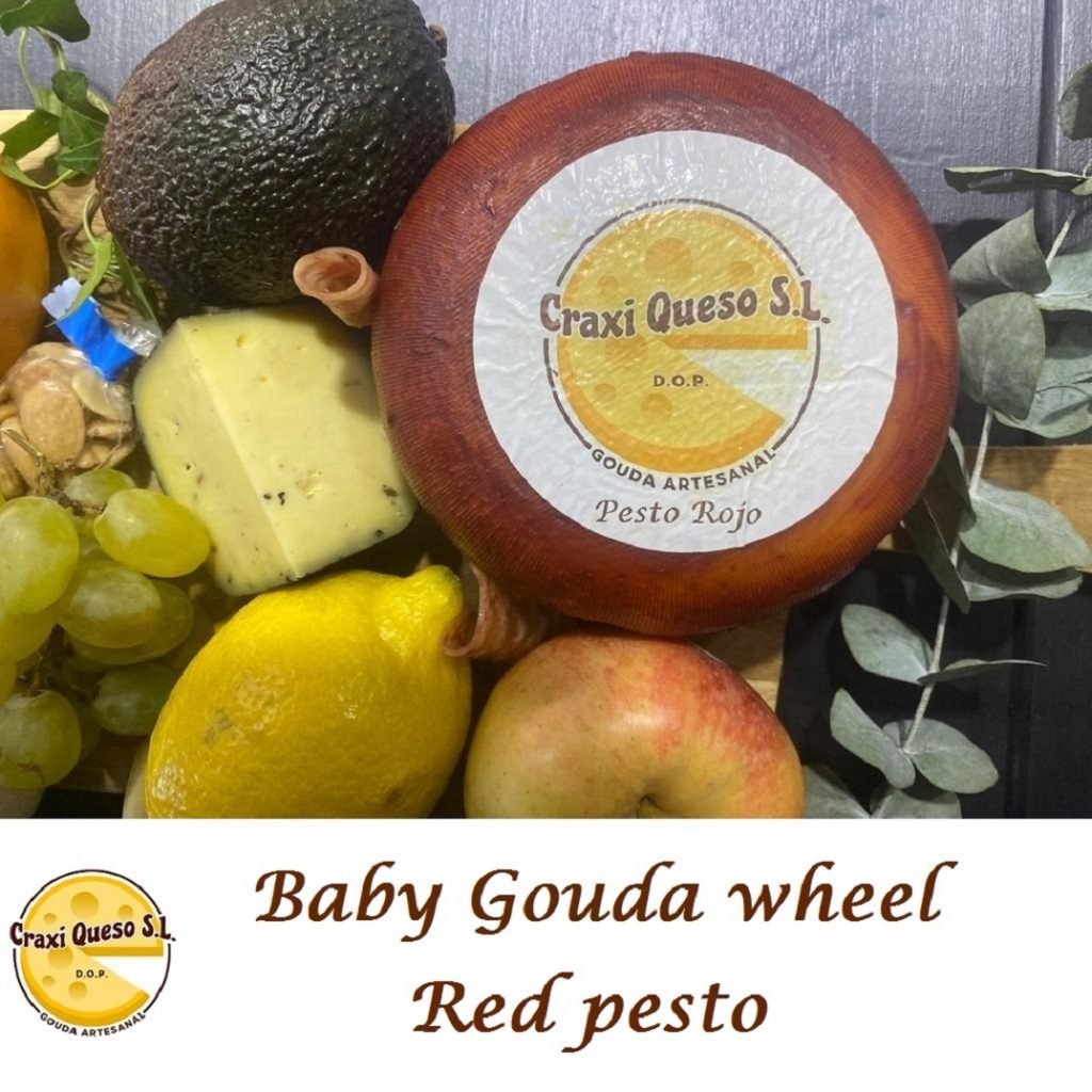 Craxi baby Gouda cheese 48+, raw milk small Gouda farmer's cheese with a wheel weight of 1 kg.