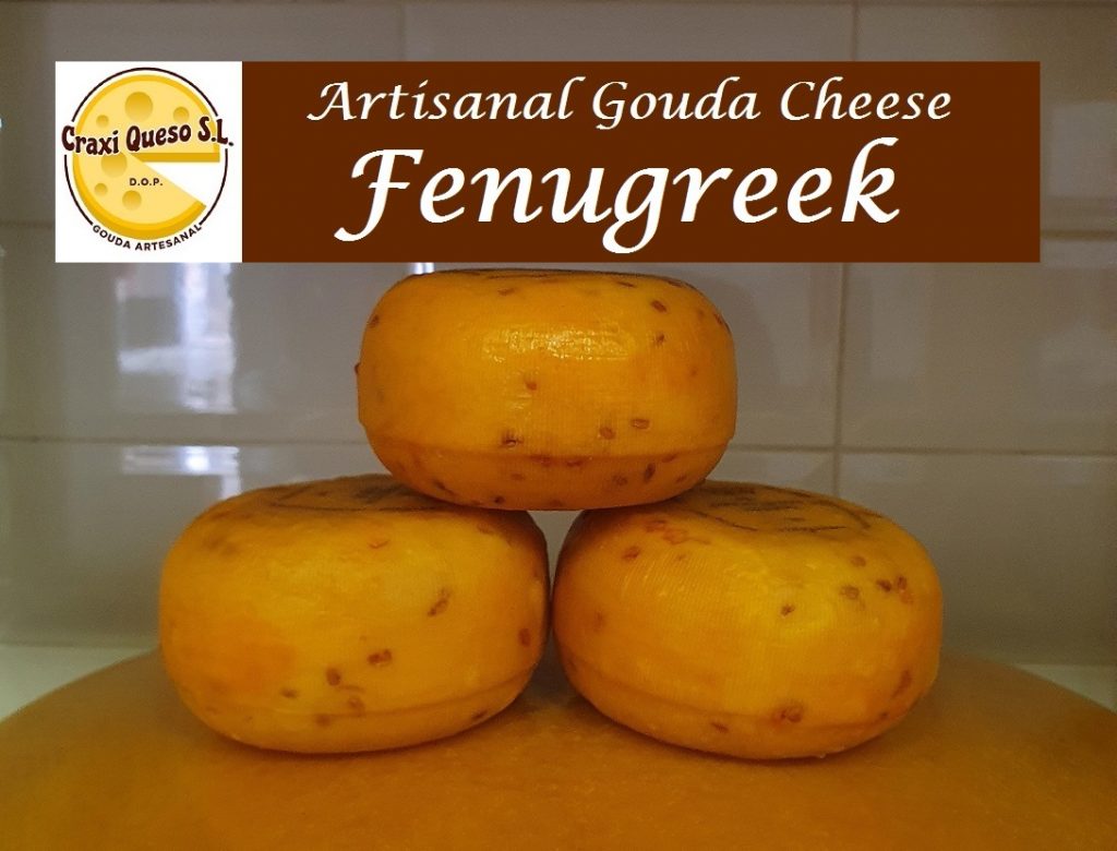 Artisanal Dutch cheese with fenugreek seeds. Raw cow's milk Gouda cheese Price €9.60