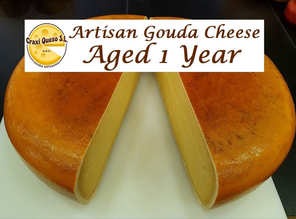 1 year aged cheese with crystals. Artisanal Craxi Gouda made from raw cow's milk with a maturation period of 12 months
