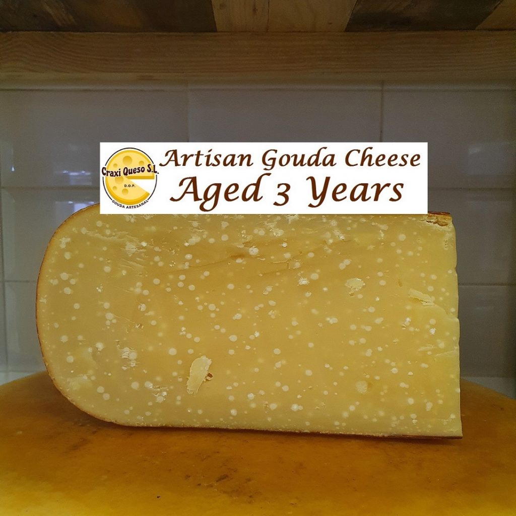 Gouda raw milk cow cheese matured for 3 years with crystals
