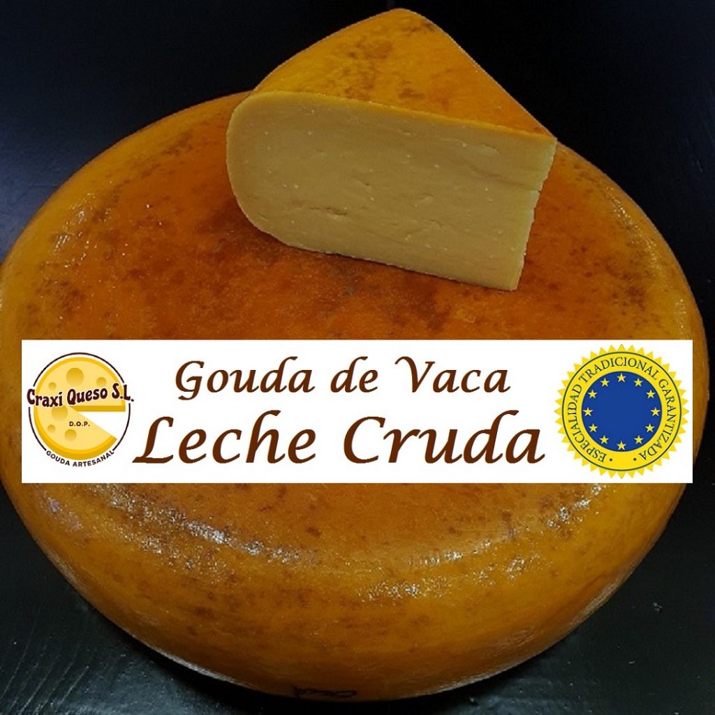 Queso Gouda natural de Holanda en España. Queso Gouda artesanal holandés Craxi, tierno, semicurado, curado, viejo y añejo