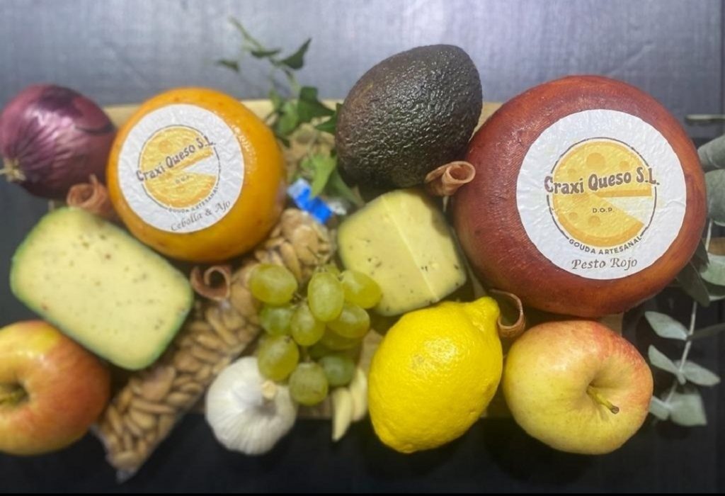 Mini artisanal cheeses with herbs and spices