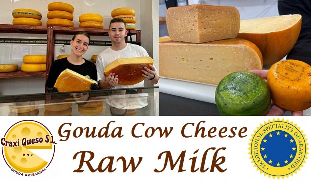 Buy cheese online. Artisanal Dutch Gouda cheese at Craxi Queso in Málaga.