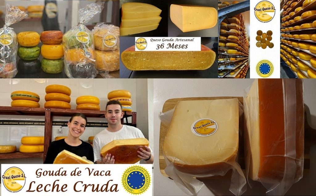 Artisanal Dutch cheese made with raw cow's milk, with a firm texture and intense flavor. Craxi Gouda cheese shop in Málaga is the place to buy high-quality artisan Dutch Gouda cheeses in Spain.