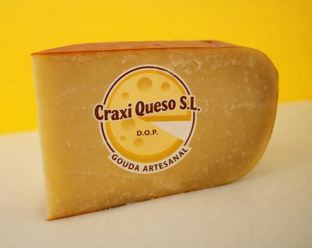 Craxi Gouda cheese made with raw cow's milk, artisan Gouda aged for 12 month