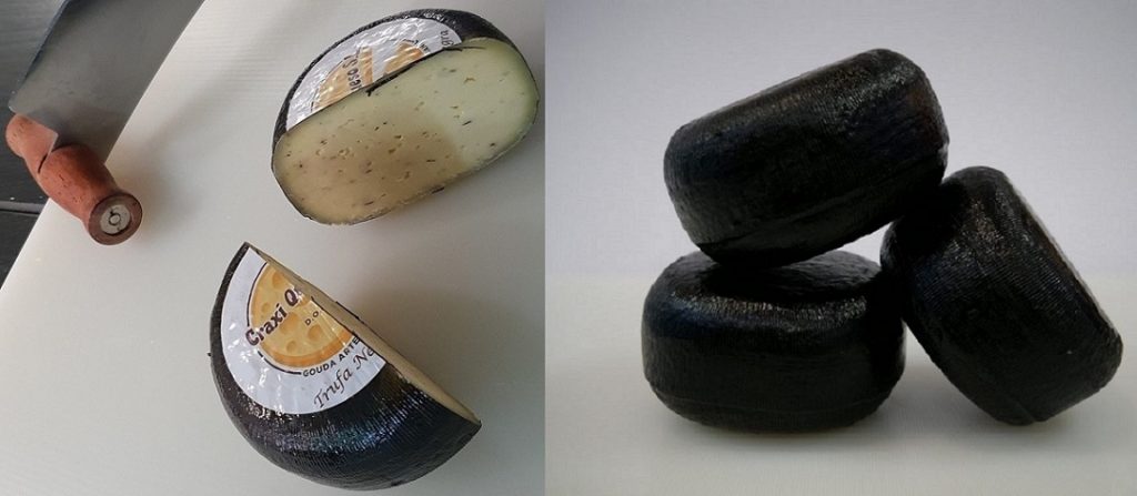 Discover the unique flavor of Craxi Truffle Gouda with Black Truffle. Authentic Dutch Artisan Cheese. Available in Málaga and online.