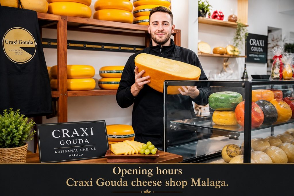 Craxi Gouda Cheese Shop Opening Hours in Málaga, Spain.