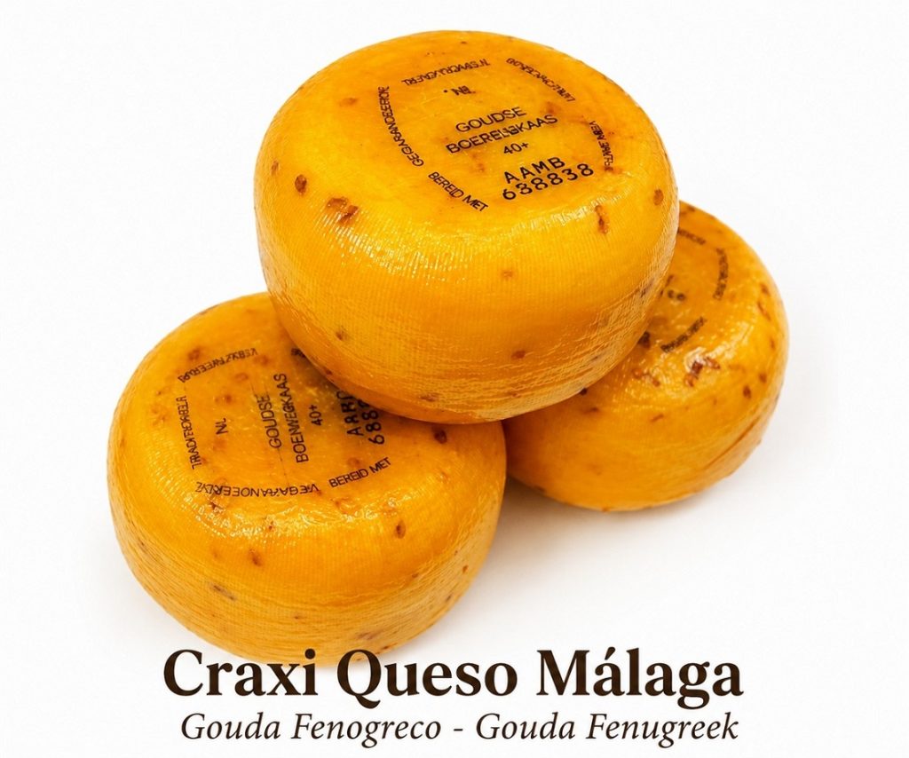 Fenugreek Farmhouse Cheese. A delicious Gouda with a sweet and nutty flavor. Artisanal Gouda with fenugreek.