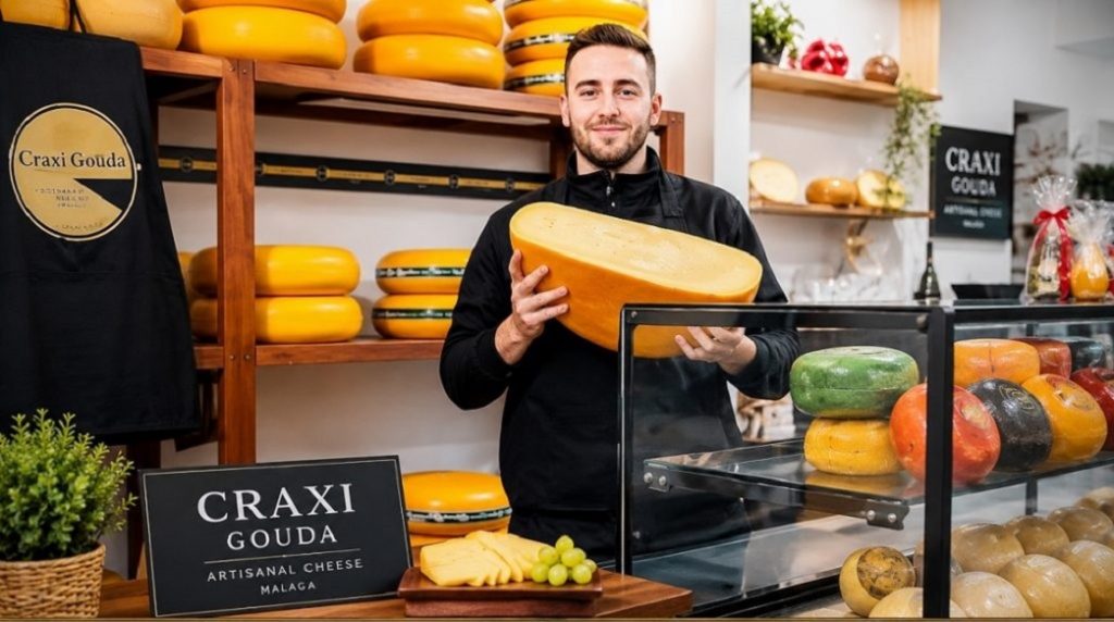 Entrega a domicilio de queso Gouda con transporte refrigerado en España y Portugal desde nuestra quesería en Málaga. Gastos de envío para la entrega de queso Gouda artesanal.